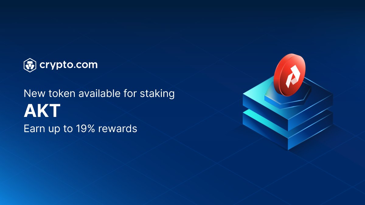 AKT is now available for on-chain Staking in the Crypto․com App! Start  staking to secure your favourite blockchain while earning up to 19% rewards  💰 🔓 Enjoy the flexibility of unstaking your
