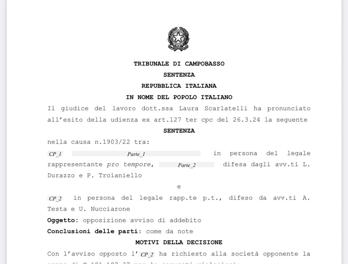 Trib. Campobasso 10/4/2024 - la valutazione della maggiore #rappresentatività delle oo.ss deve riguardare ambedue le parti sociali: non solo le organizzazioni #sindacali ma anche le associazioni #datoriali stipulanti il CCNL 
bollettinoadapt.it/wp-content/upl…