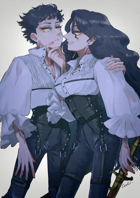 タグにぴったりな獅子吼さん×2#男女の描き分け見せて #oc 
