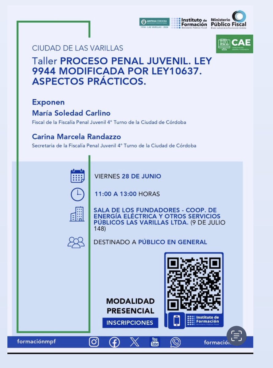 darioperassi's tweet photo. Importante evento en el marco del 30 Aniversario de la Sede Las Varillas de los Juzgados Provinciales y organizado por la Delegación de Administración del
Juzgado de Las Varillas. @JusticiaCba_ARG @MINJusCordoba https://t.co/PeW0Zjp60J