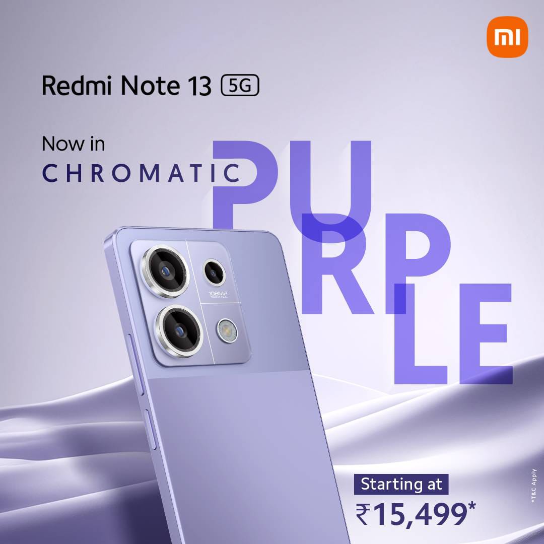 batchumalli's tweet image. Introducing an all-new mesmerizing Chromatic Purple of #RedmiNote13 5G! 😍

This dynamic new colour blends sophistication with a touch of futuristic flair, making it the perfect statement piece. Get yours now @ Xiaomi Retail ! 🟣👈