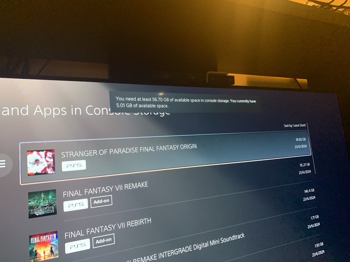 javelinface's tweet photo. lol. 5GB free. 
Imagine if I had a download quota. 
.. is that a thing? I don’t think it is, but what if.

Let’s add another 49GB to the menu for Abby’s computer as well. I don’t I’ve downloaded this much in one day since the days of torrenting! https://t.co/CuQlOn3TSV