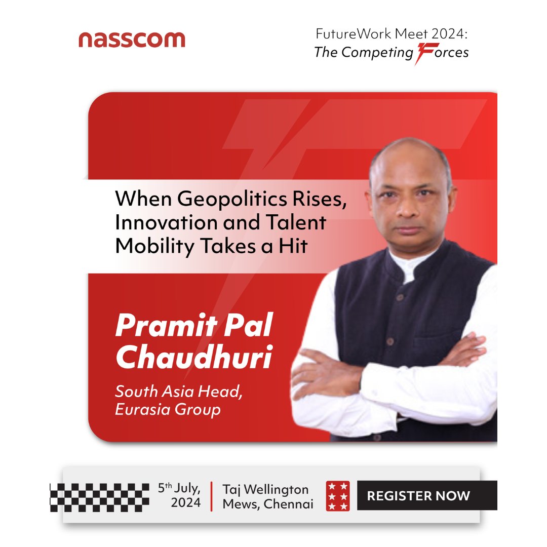 NasscomEvents's tweet photo. 🚀 Get ready to ignite your innovation spark at #nasscomFutureWork Meet 2024!

Join us for groundbreaking discussions with industry leaders on future work trends, the impact of geopolitics on innovation and talent, the rising importance of skills over degrees, and strategies for workforce retention. Plus, hear inspiring stories from young entrepreneurs about turning dreams into reality.

Don't miss this opportunity to level up and prepare your team for the future!

📅 5th July | 📍 Taj Wellington Mews, Chennai
🔗 Learn more and register: https://t.co/N5SNnhI1au