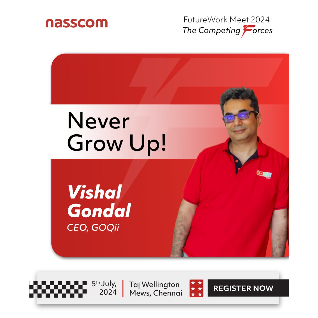NasscomEvents's tweet photo. 🚀 Get ready to ignite your innovation spark at #nasscomFutureWork Meet 2024!

Join us for groundbreaking discussions with industry leaders on future work trends, the impact of geopolitics on innovation and talent, the rising importance of skills over degrees, and strategies for workforce retention. Plus, hear inspiring stories from young entrepreneurs about turning dreams into reality.

Don't miss this opportunity to level up and prepare your team for the future!

📅 5th July | 📍 Taj Wellington Mews, Chennai
🔗 Learn more and register: https://t.co/N5SNnhI1au