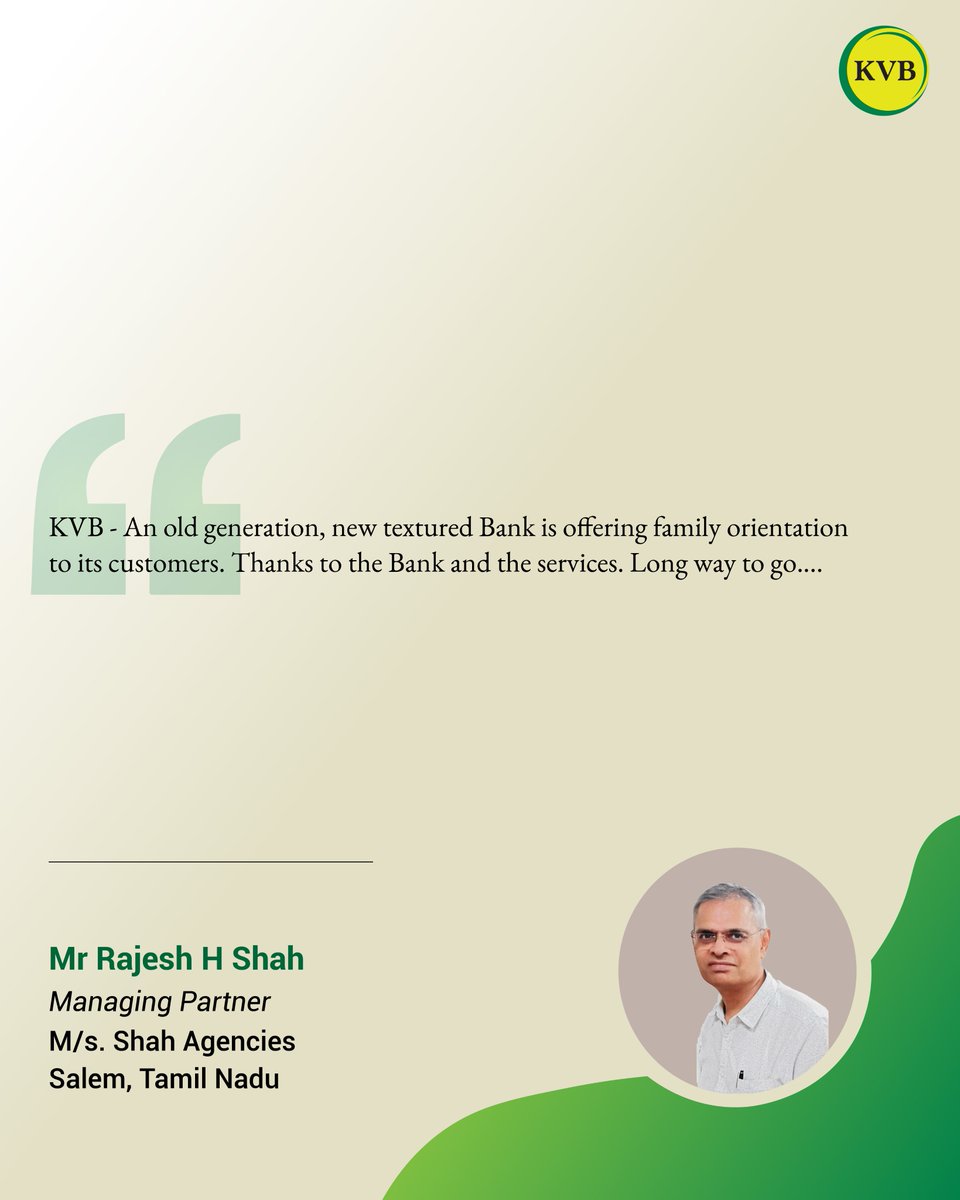 KarurVysyaBank_'s tweet image. Here&apos;s what our valued MSME customers had to say about their experiences banking with KVB. 
Wishing you all a happy MSME Day!✨

#MSMEDay #MSMEIndia #SupportMSME #KVB #KarurVysyaBank