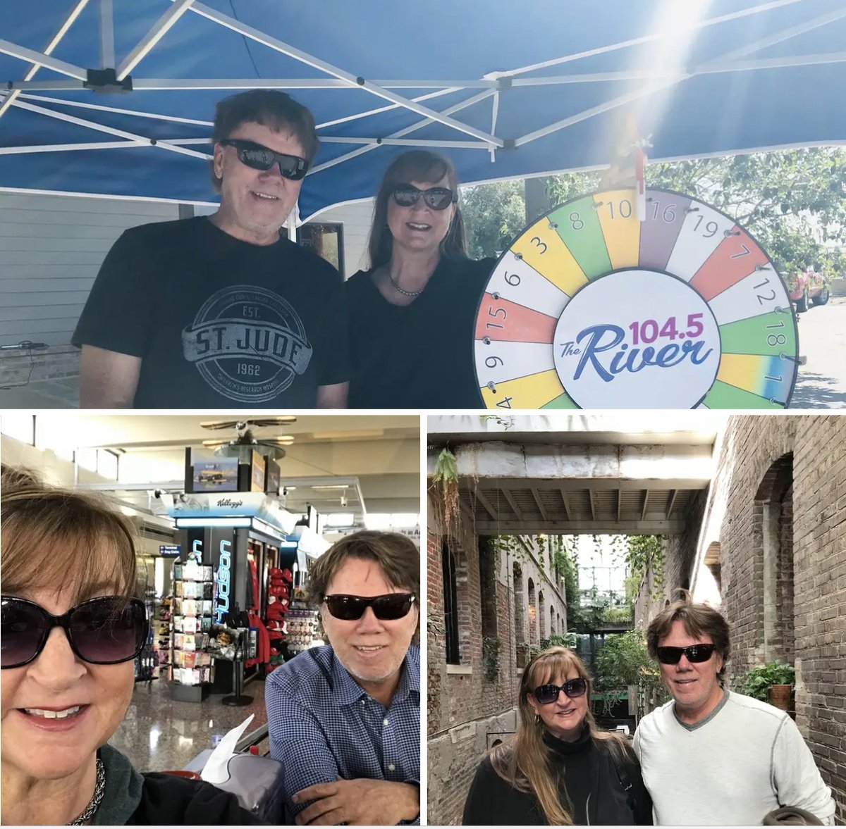 1045theriver's tweet photo. #GoodMorning and Happy Sunglasses Day from Ron Olson and Karen Perrin, your 104.5 The River Morning Show! Live now on your radio and the AUDACY app until 10am!  😎 (📸 file photos) #Memphis #Radio #Everywhere #AudacyApp #welovesunglasses😎 https://t.co/SItxKCGu8L