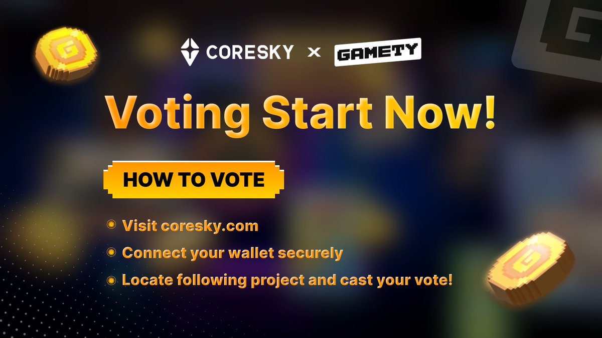 🎮 Official Voting for <a href="/gametyio/">G-AGENTS AI💎</a>'s allocation is NOW live on Coresky! 🎉

📱 GAMETY is revolutionizing mobile gaming with its innovative algorithmic reward system, breaking away from the Ponzi-like Play-to-Earn (P2E) model.

⬇️ Vote 👍🏻 for GAMETY!
🔗 coresky.com/allocationItem…