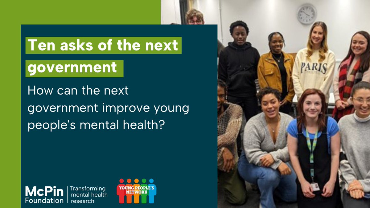 V excited to launch our '10 asks of government’ ahead of the General Election!🎉

Young people w lived experience of mental health issues, with academic partners, have collated a summary of research-informed asks of the next government 🗣️

Read them here 👉bit.ly/3zdjtYf