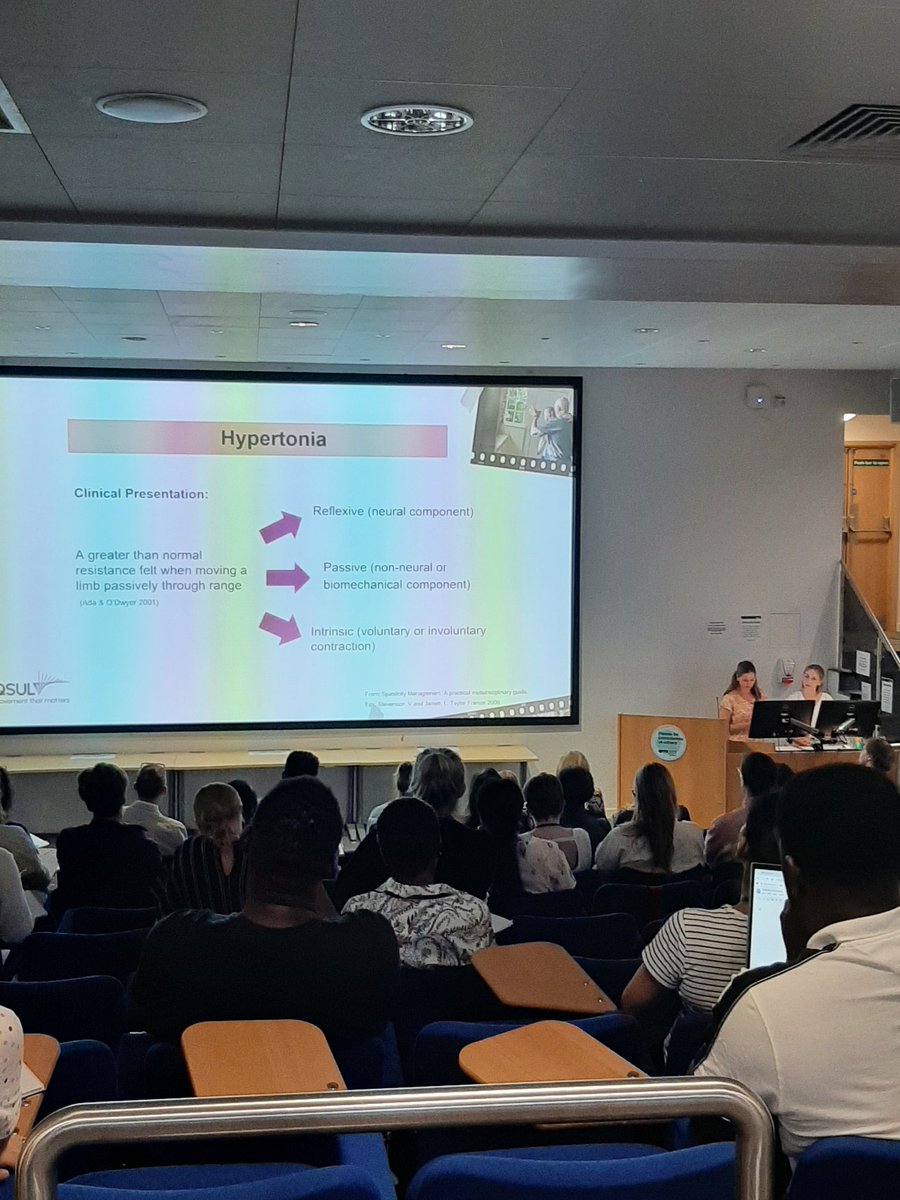 Again, more and more important topics. Understanding positive and negative symptoms, especially focusing on hypertonia and its possible ethiologies, followed by real patient examples. Thanks for the great talk! What a great clinical team we have at QSUL! <a href="/AmandaStrawson/">Amanda Strawson</a>  #QSUL11