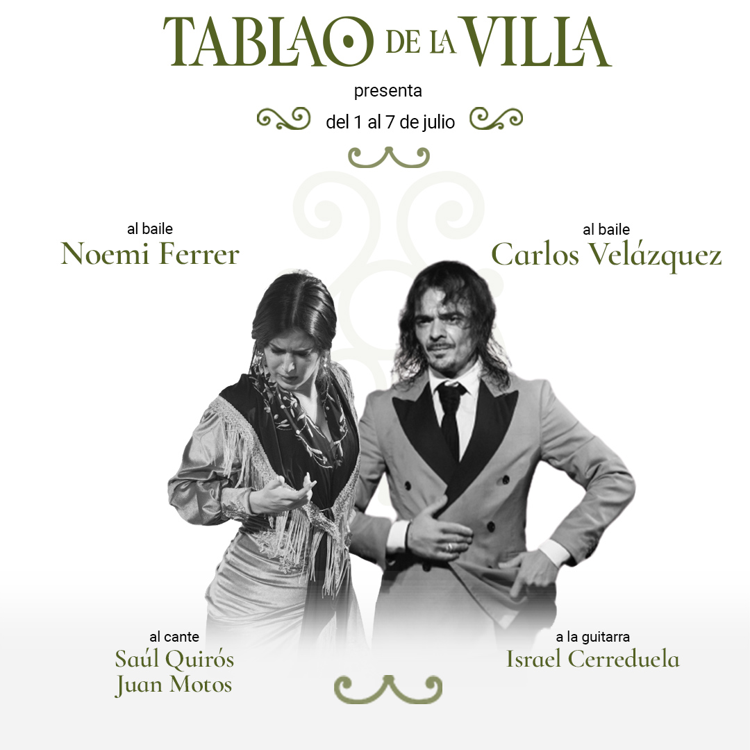Programación del #TablaodelaVilla en el centro histórico de #Madrid del 1 al 7 de julio.          

Reservas:                      
+34 912 042 428                            tablaodelavilla.com
