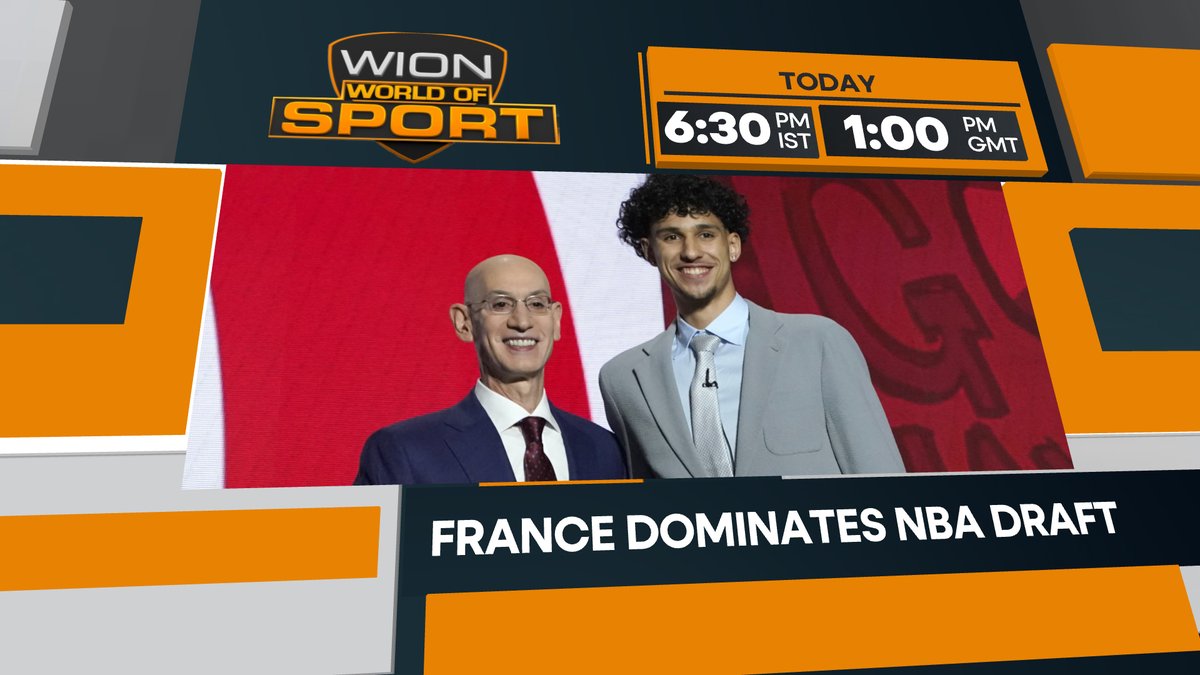 WIONews's tweet photo. Today on WION #WorldOfSport:
#ProteasMenCSA shed their chokers tag by ending the fairytale run of ACB at the #T20WorldCup
Khvicha kvaratskhelia outshines @Cristiano at #Euro2024
And The French Revolution continues in the NBA draft.
#T20WorldCup #EURO2024 #NBADraft #WIONSports