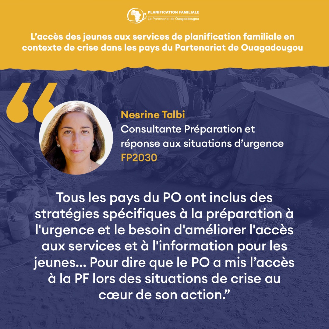 Nesrine Talbi : "... Les adolescentes sont les plus vulnérables dans les situations de crise en raison des facteurs conne l'inégalité de genre, le VBG..."

"Pour mitiger les risques, la préparation à l'urgence est l'une des mesures clés pour renforcer la résilience."

"Il est