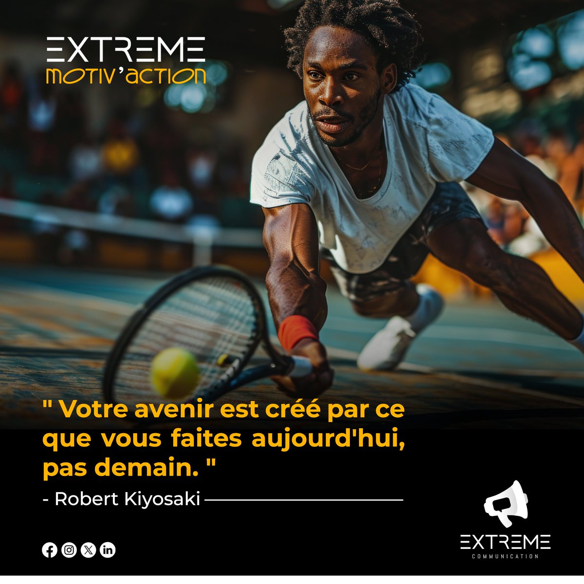 Extreme_comm's tweet photo. " Votre avenir est créé par ce que vous faites aujourd'hui, pas demain. "  Robert Kiyosaki

Soyez prêts à conquérir vos rêves avec nous ! Nous vous accompagnons dans la stratégie, la création de contenus créatifs

📩 Envie de bénéficier de nos services ? Contactez-nous en privé ! https://t.co/92w2vENDqd