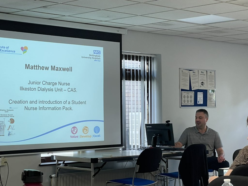 Inspired by undertaking the Advanced Renal Course run in partnership between NTU and NUH Renal <a href="/TeamCAS3/">#TeamCAS</a> , Matt has involved patients, staff and learners in developing a new induction package for students undertaking placements at Ilkeston Dialysis Unit