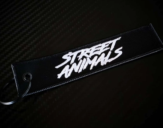 This double sided embroidered edge jet tag keychain features Clutch, the Street Animals' mascot &amp; the classic Street Animal logo embroidered on the back.

🛒: streetanimalscrew.com/collections/st…

#streetanimalscrew #carenthusiast #carguy #carlifestyle #carcrew #streetwear #carapparel