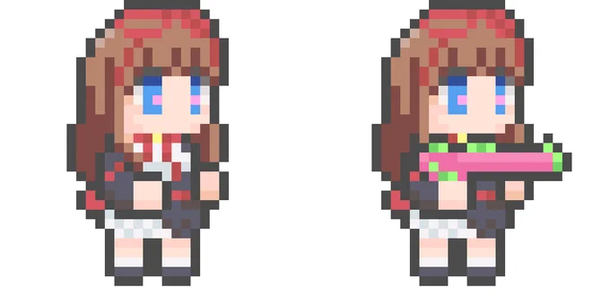 試作2ちゃん一回モデルを定めると速い速い #どっとライブドット絵部 