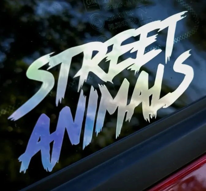 Oil slick vinyl, outdoor rated weatherproof “permanent” adhesive that can withstand the elements.

🛒: streetanimalscrew.com/collections/st…

#streetanimalscrew #carenthusiast #carguy #carlifestyle #carcrew #streetwear #carapparel