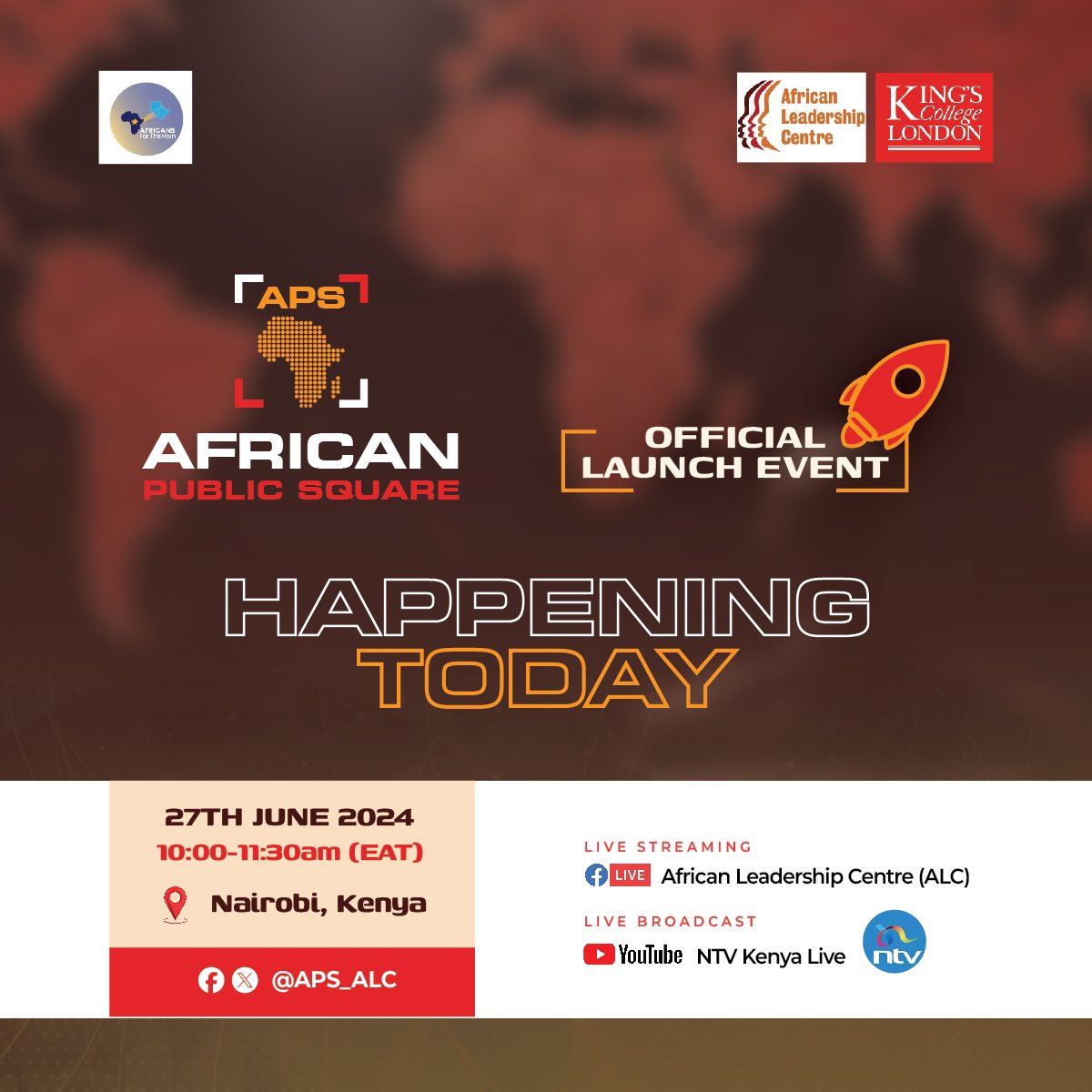 Af4HA's tweet photo. #HappeningNow
Today we launch the African Public Square
Join the open debate on #Sudan & #SouthSudan
๐บ https://t.co/lKiRFT5c2p
Watch Facebook live: https://t.co/yNvK9vmSV2
#APSLaunch https://t.co/MPODGE3hn8