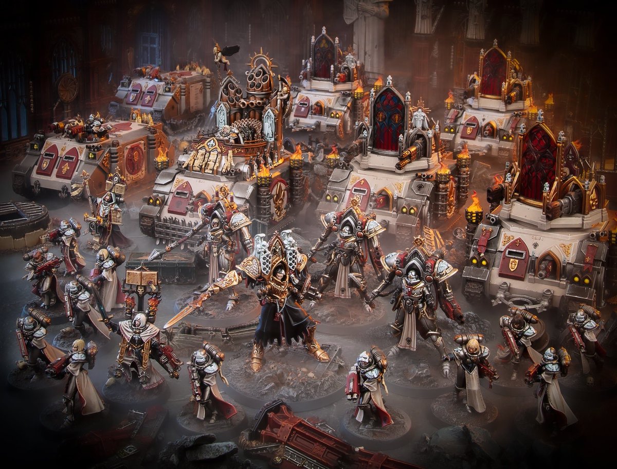 My sister battle of Army how it appear in the Hobby section of the new Adeptas Sororitas codex . As a long time fan of the sister of battle I'm so happy . Its a kid dream! #Warhammer #WarhammerCommunity