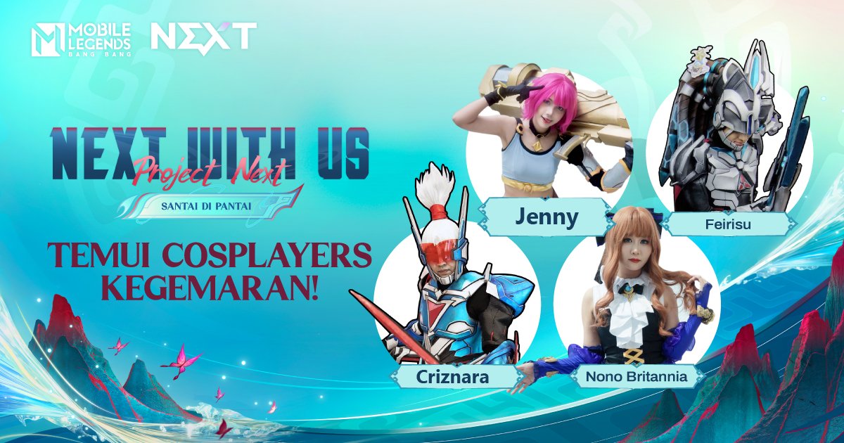 CriznaraVtuber's tweet photo. Only 2 days left for MLBB "Santai Di Pantai" event. Date 29 June and location at Teluk Cempedak, Kuantan.
Together with 3 awesome cosplayers, Jenny, Nono and Feirisu!
Come and join us also theres a "Treasure Hunt!?" WOW!
#MLBBProjectNEXT #KamiBersamaNEXT https://t.co/dAfm5w4q8i