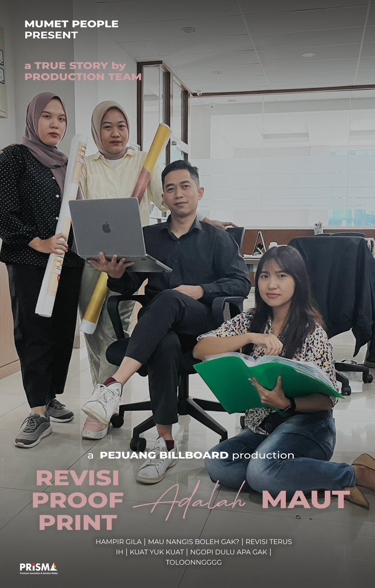 Revisi proof print bolak balik kantor client, semangat tim produksi kuuu 🥲🫶🏼💪🏼 #fakesituation #prismaadvertising #IAM