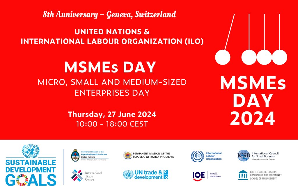 #UNMSMEDay ! 
HEG-FR joins the UN 2024 MSME Day to leverage the power and resilience of small, and medium-sized enterprises, especially in their efforts to promote more sustainable discussions and shift to a circular economy. Watch the morning session: live.ilo.org/events/human-c…