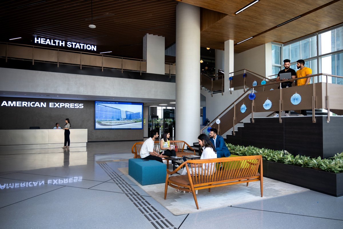 Take a look inside our brand new, state-of-the-art India campus. Spanning nearly one million square feet, the #NewAmexCampus provides a modern, energy efficient workspace enabling our teams to continue driving innovation &amp; delivering exceptional service to our customers #TeamAmex