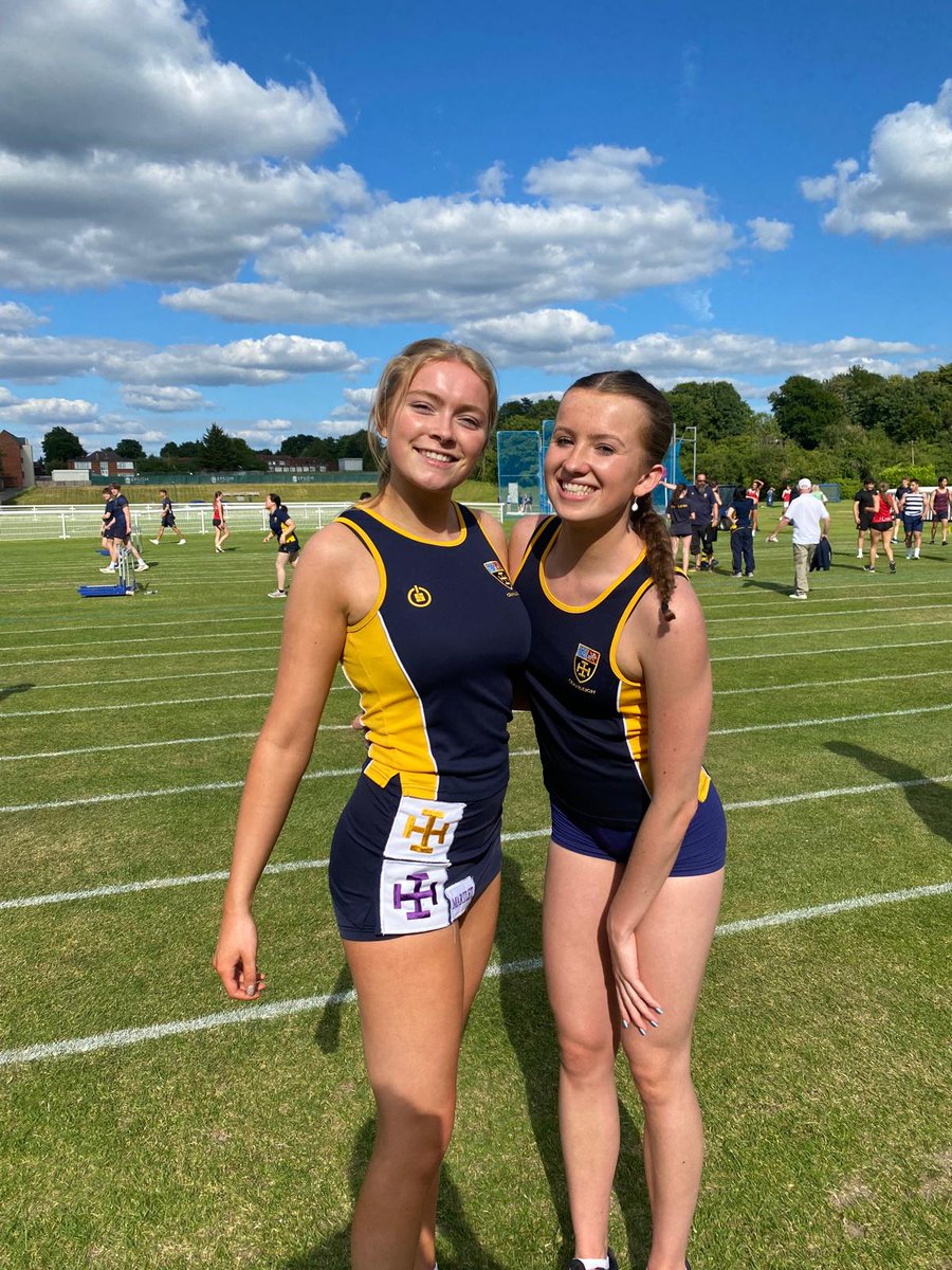 UVI athletes Emilia and Sophie enjoying their final athletics fixture at Epsom College on Saturday!
