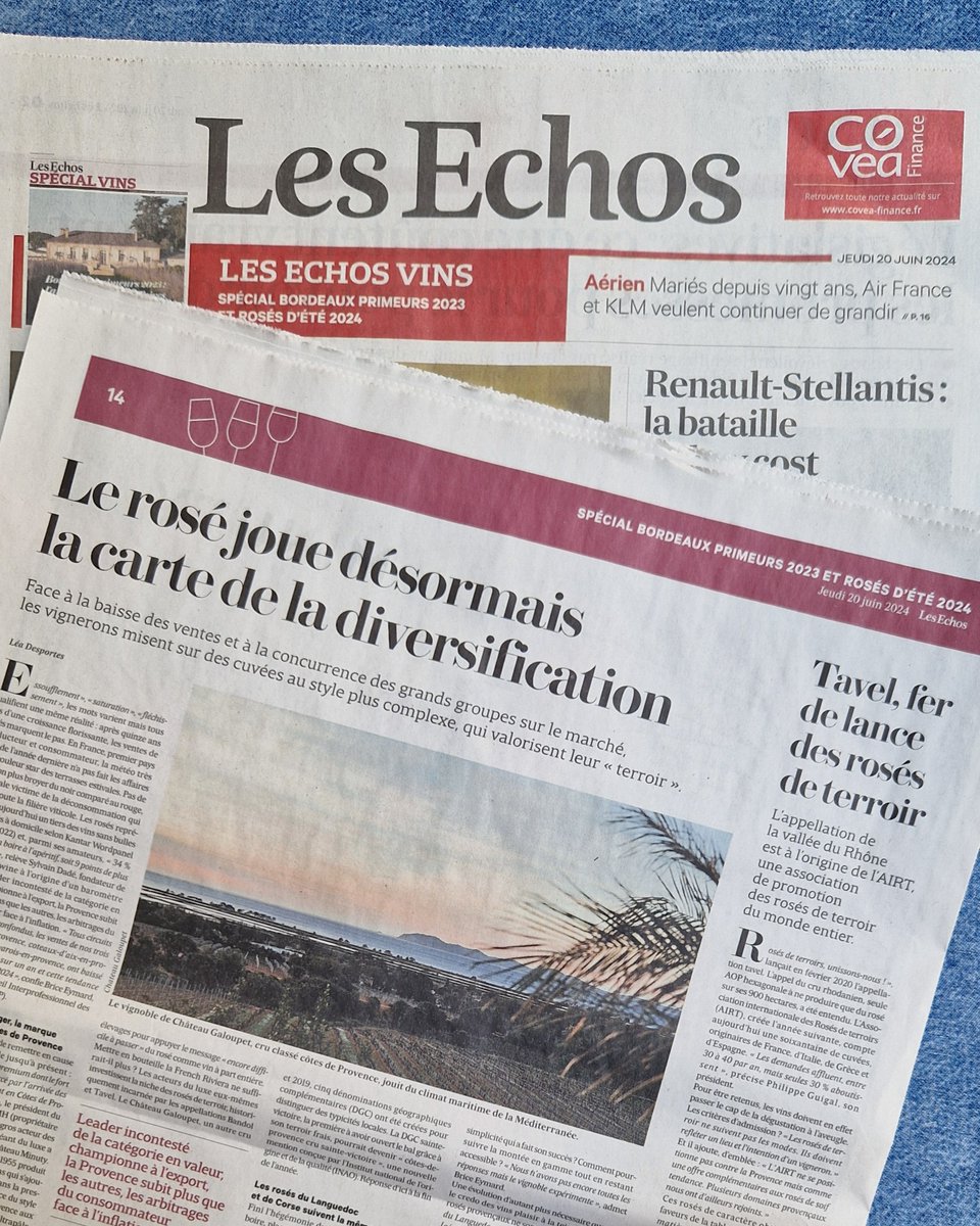 📰 Sylvain Dadé interrogé par <a href="/LesEchos/">Les Echos</a>  à l’occasion d’un dossier spécial : « Le rosé joue désormais la carte de la diversification »