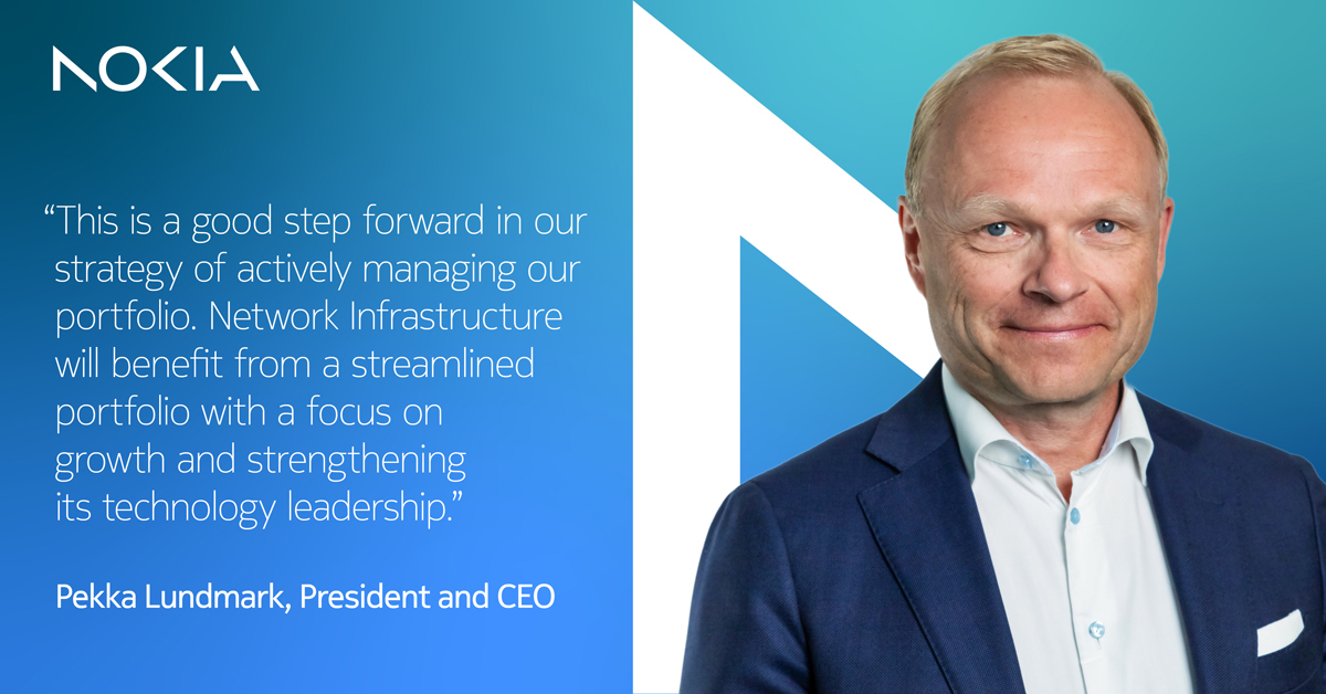 nokia's tweet photo. Today Nokia announces it has entered into an agreement with the French State regarding the sale of Alcatel Submarine Networks (ASN), a leading submarine networks business, for an Enterprise Value of EUR 350 million. Read more: https://t.co/9UDD6vwNEv https://t.co/kvtMN1QVHF