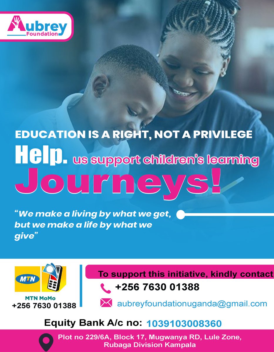 JacobSomo59563's tweet photo. Every child deserves education. Lets help them study together with #AUBREYFOUNDATION https://t.co/EXdowkh7Lw