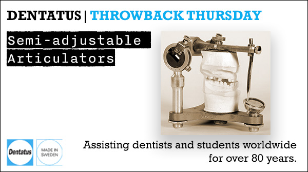 DentatusA's tweet image. Renowned for its durability and precision, #Dentatus #Articulator, in conjunction with the complimentary #Facebow, has helped generations of dentists achieve perfect bite registrations. For more information see dentatus.com/products/artic…
#ThrowbackThursdayDental #TBT #DentalHistory