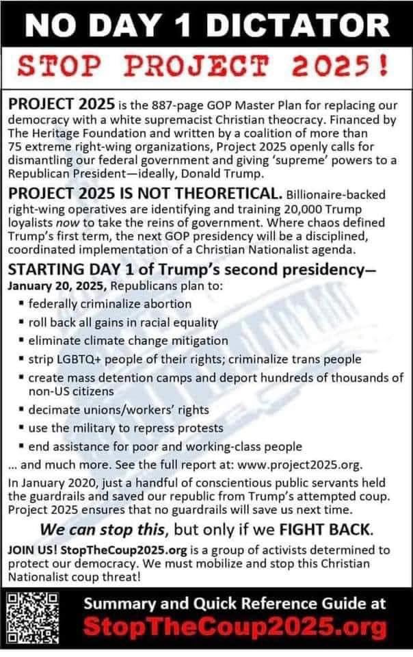 Grt8T Why does Project 2025 seek to place the entire Executive Branch of the U.S. federal government under direct presidential control, eliminating the independence of the @DOJ <a href="/FBI/">FBI</a> <a href="/FCC/">FCC</a> <a href="/FTC/">FTC</a> &amp; other agencies? For a wannabe #dictator w/ felonious intent <a href="/OccupyDemocrats/">Occupy Democrats</a> <a href="/nytimes/">The New York Times</a>