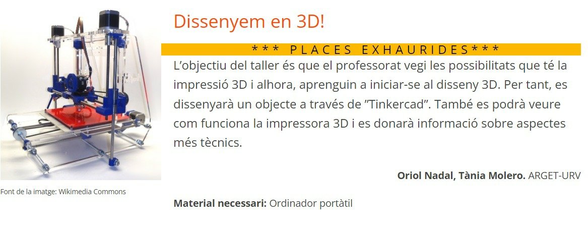argeturv's tweet photo. Oriol Nadal i Tania Molero del grup de recerca @argeturv van participar a #eXploraSTEAM amb el taller "Dissenyem en 3D!" a @CetTarragona #STEAMcat @InnovacioE 🌟 https://t.co/kkJs4QN2qB