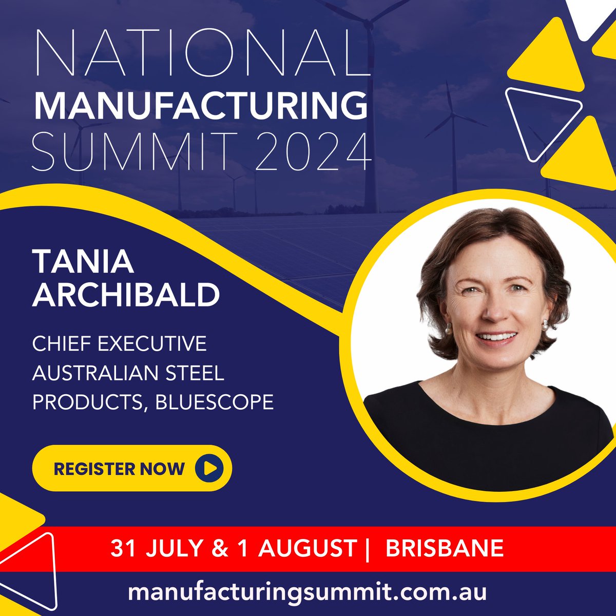Tania Archibald, Chief Executive of Australian Steel Products at <a href="/BlueScope/">BlueScope</a>, will be speaking at the #NationalManufacturingSummit in Brisbane on 31 July. With tickets selling fast, now is the time to register. manufacturingsummit.com.au #WeldAustralia