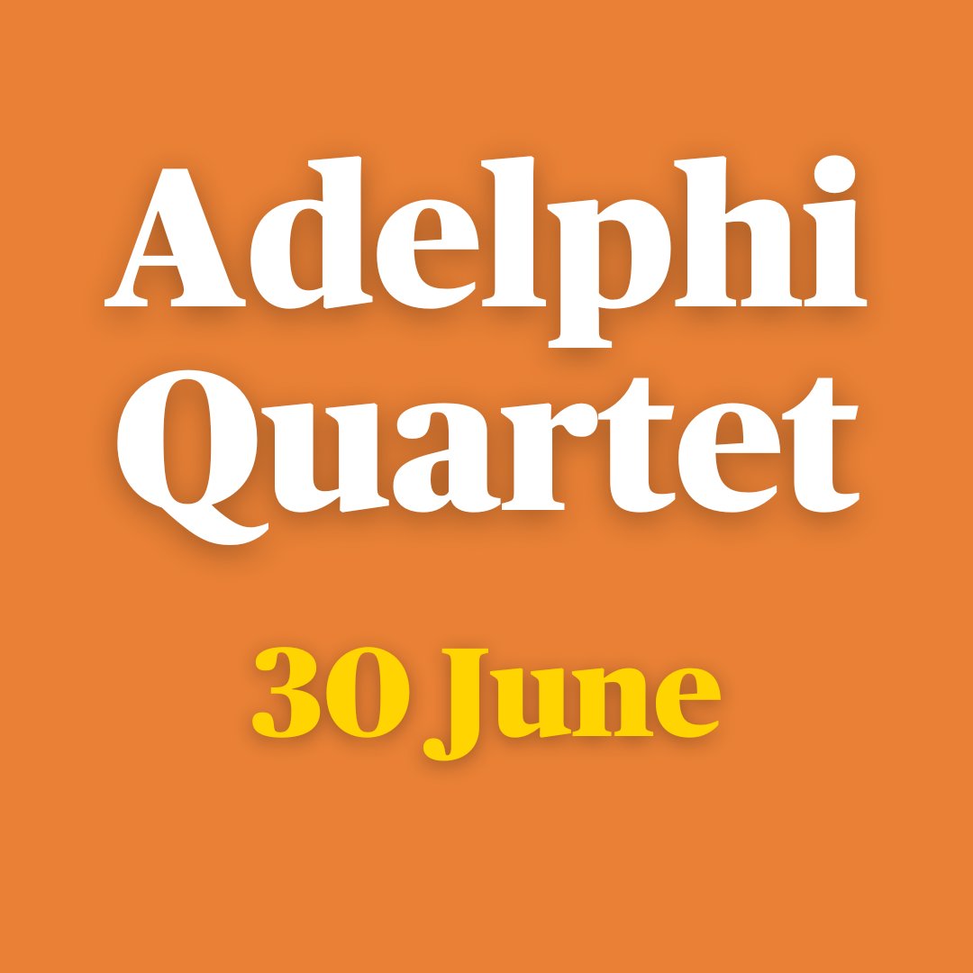 Sun 30 June...

Adelphi Quartet come to Saffron Hall!

Three master-composers spanning three centuries presented by a prize-winning string quartet 🎻

❗Book Now❗Link Below⬇️
ow.ly/O8v450Sq2qA

 #AdelphiQuartet #SaffronHall #StringQuartet #BookNow #LiveMusic