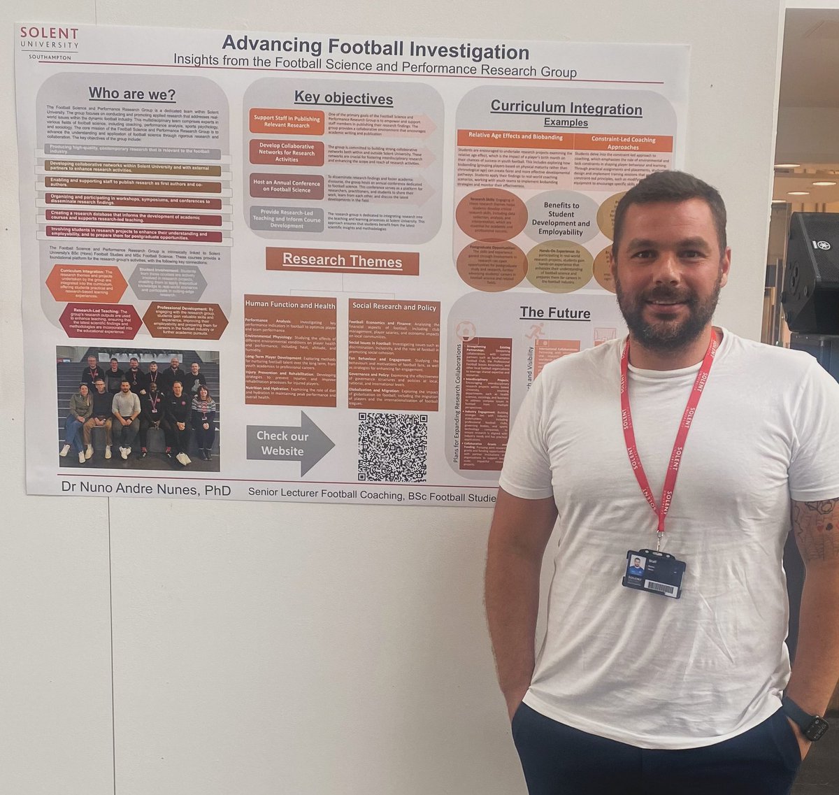 Pleased to have our Football Science and Performance Research Group poster presented in the Solent Learning, Teaching and Research Conference ‘Higher Education for Everyone - good practices in inclusivity in learning, teaching, and research.’ #SLTR2024