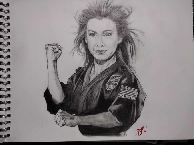 Tonight's drawing. Martial arts legend/action star and friend - Cynthia Rothrock. https://t.co/C2SmG