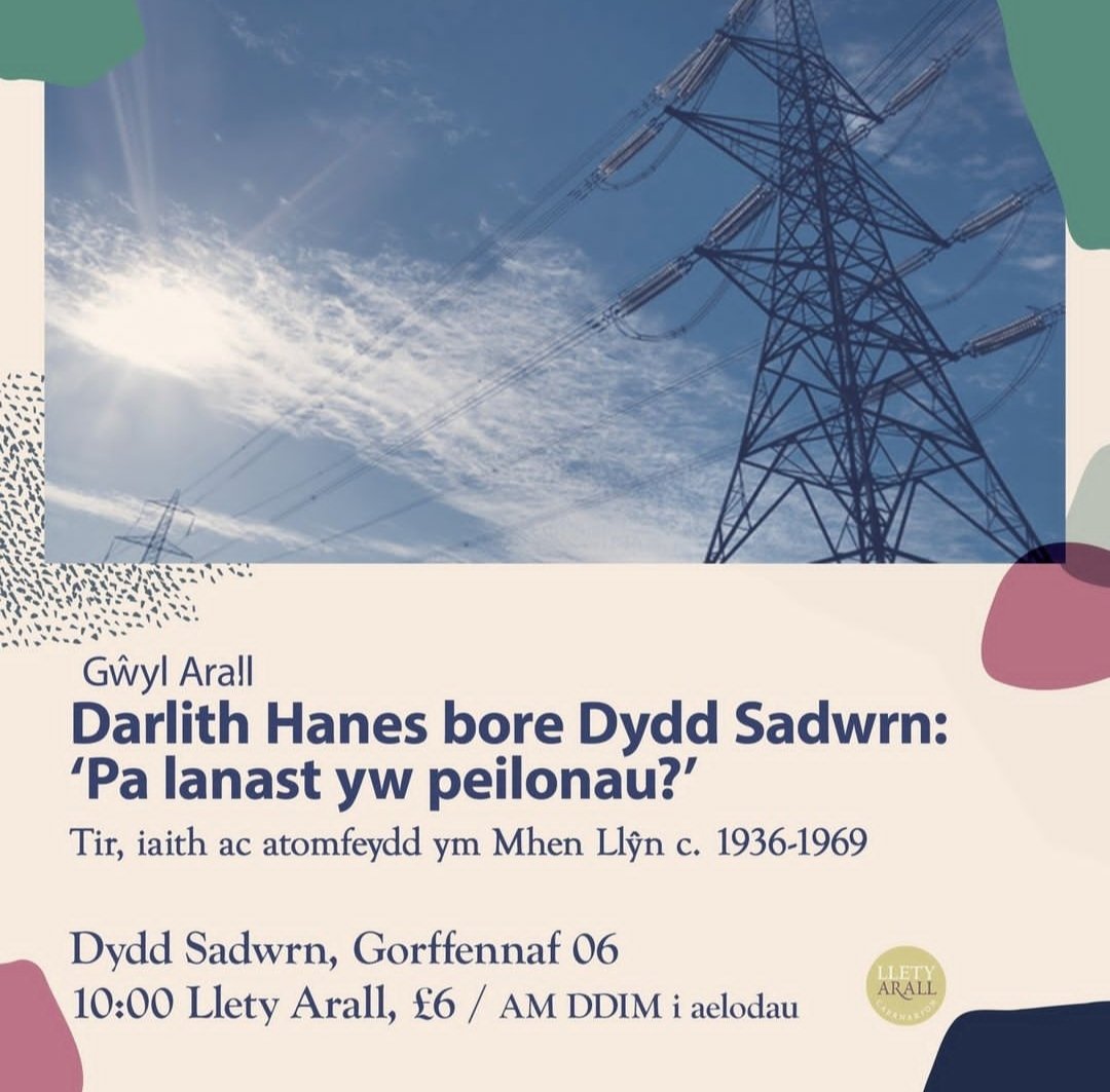 Remember to call at <a href="/LletyArall/">Llety Arall, Caernarfon</a> on the Saturday of <a href="/GwylArall/">Gŵyl Arall</a> this year, as our Dr <a href="/macsen25/">Mari Elin Wiliam</a> and Dr <a href="/MarcCollinson/">Dr Marc Collinson</a> will deliver this fascinating talk! 

The lecture will be delivered in the medium of Welsh.