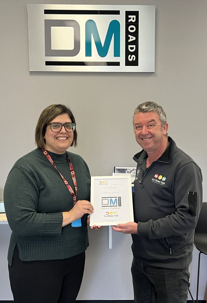 We are thrilled to announce that major road services company DM Roads has become our newest road safety partner. 
We look forward to working together to create safer roads, especially in and around road works zones. <a href="/DFIT_SA/">SA Infrastructure & Transport</a> <a href="/WorkzoneTraffic/">Workzone Traffic Control</a> <a href="/ToyotaAustralia/">Toyota Australia</a> <a href="/redarc_AUS/">REDARC Electronics</a>