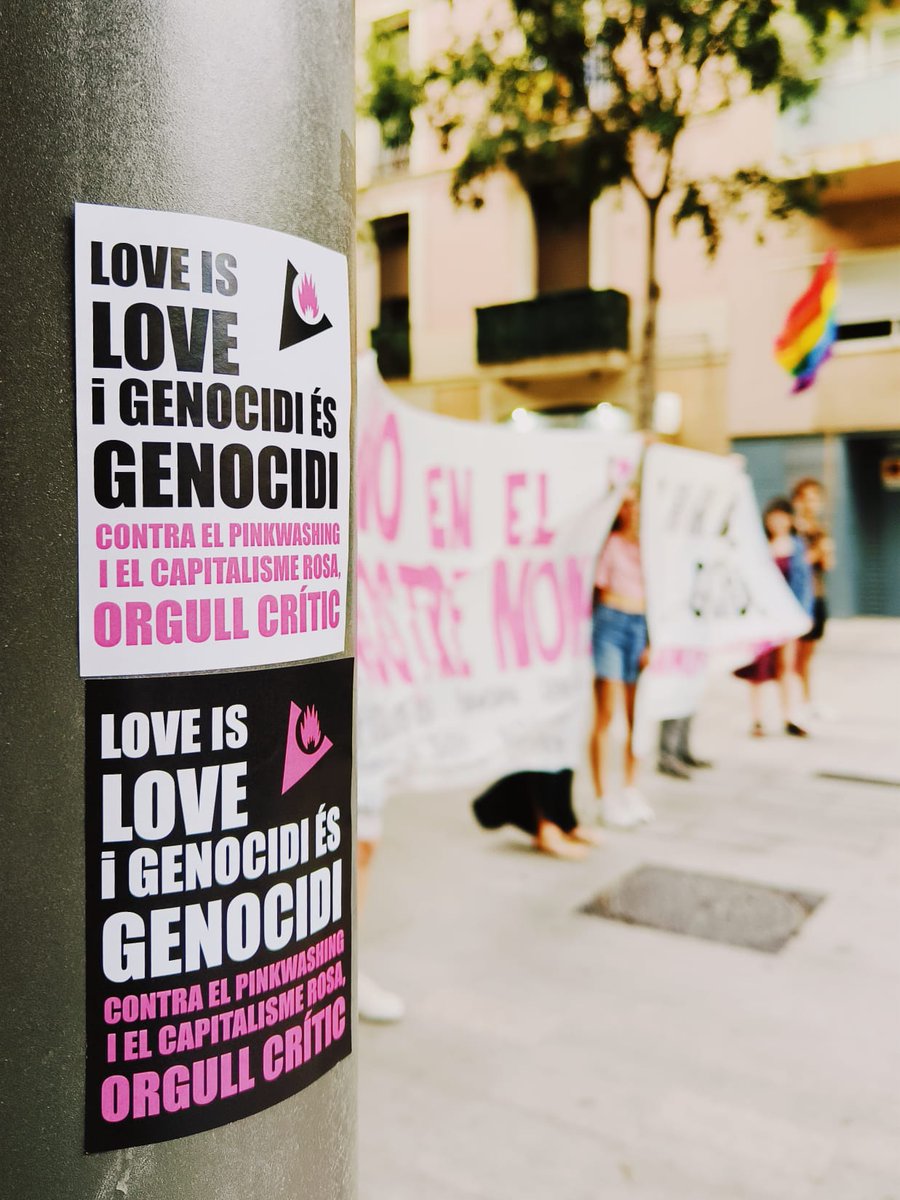 CooperAccio's tweet photo. Ahir vam ser amb el @28jautonom a la ruta de l'Eix del mal denunciant el #pinkwashing i el capitalisme rosa https://t.co/W97ZGR0Sez
