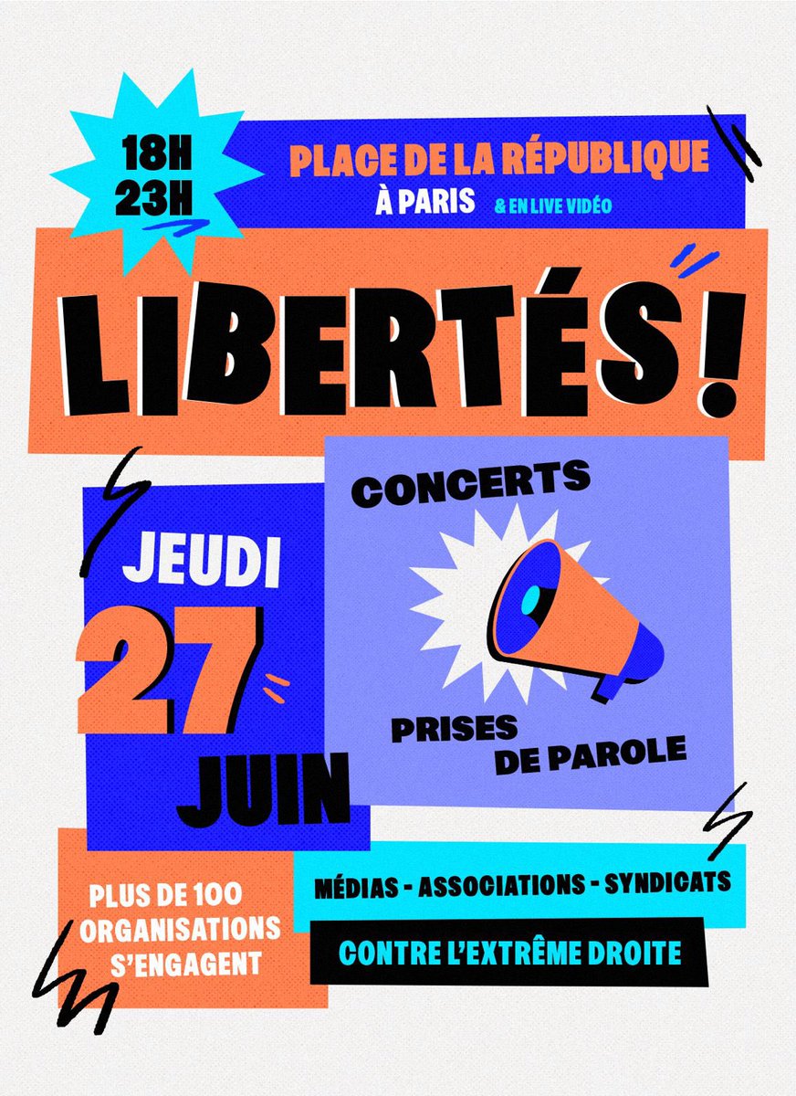 USJCFDT's tweet photo. Contre l’extrême-droite, faisons entendre nos voix ce soir Place de la République à Paris et dimanche dans les urnes !🗳️📢✊@CFDT @MaryliseLeon @USJCFDT https://t.co/ifALguC0YF