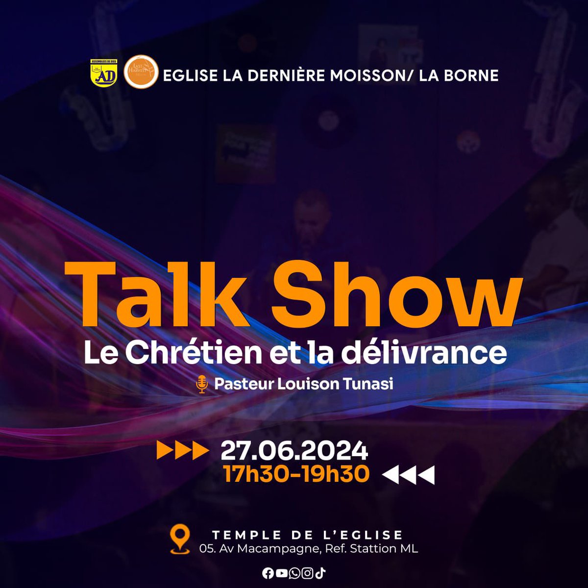 DerniereMoisson's tweet photo. Aujourd’hui à partir de 17 heures se tiendra notre Talk-show sur le Thème : Le Chrétien et La délivrance.

Orateur : Pasteur Louison Tunasi

Venez nombreux et soyez connectés sur nos différentes page afin de ne rien rater sur ce Talk-show.

Que Dieu vous bénisse. https://t.co/J3mMQDIccw
