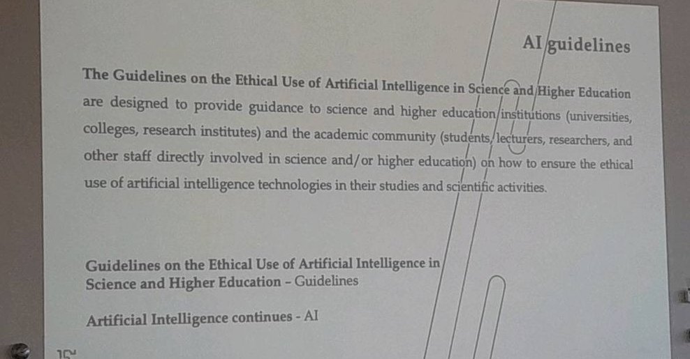OPERASEU's tweet photo. The #Guidelines on the #Ethical Use of #AI in Education and Research, presented by Reda Cimmperman, show a convincing way how Lithuania is dealing with complaints and supporting researchers regarding #AI. #CitizenScience #Ethics #sciencetrust #TrustOn2024 https://t.co/F2lIq8wPJL