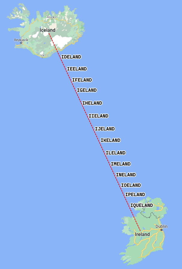 TerribleMaps's tweet photo. The land between Iceland and Ireland https://t.co/cfqleIY8Me