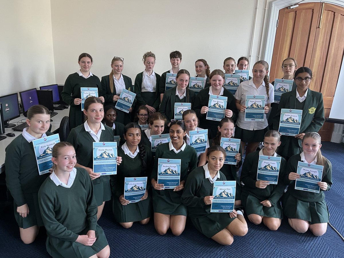 ClassicsNorth's tweet photo. A wonderful day yesterday @uptonhallfcj listening to presentations & awarding certificates to students who had completed our #OlympusChallenge this year. So impressed by the standard and the warm welcome I received. Check out the #OlympusChallenge: https://t.co/4pQ6wNhcv9 https://t.co/W5hocsJh32