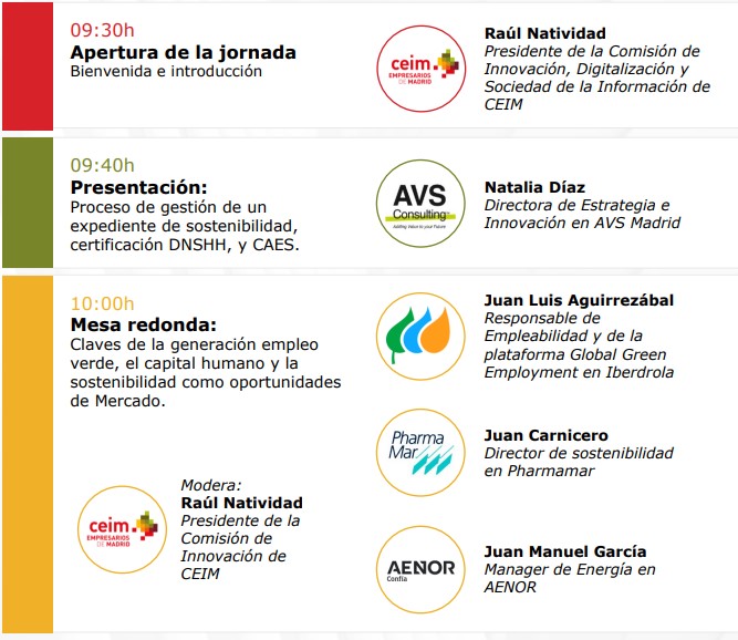 📍Hoy en <a href="/_CEIM_/">𝗖𝗘𝗜𝗠</a>  | Jornada "I+D+i Verde y la sostenibilidad como oportunidad de mercado y generación de empleo" ♻️

🧐 Expertos en la materia nos hablan sobre la generación de empleo verde, certificación DNSH, oportunidades de negocio y más. 🙌🍃💼