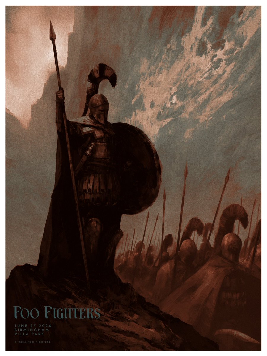 UK! LAST CHANCE TO DANCE!!!
Birmingham - Villa Park 
🎟️ FooFighters.lnk.to/Birmingham

4:00pm   Doors Open
5:25pm    <a href="/hotmilkhotmilk/">HOT MILK</a>
6:15pm     <a href="/courtneymelba/">Courtney Barnett</a>
7:30pm    #FooFighters 

Show info: FooFighters.lnk.to/BirmFAQ

🖌️ Karl Fitzgerald 
#FF2024