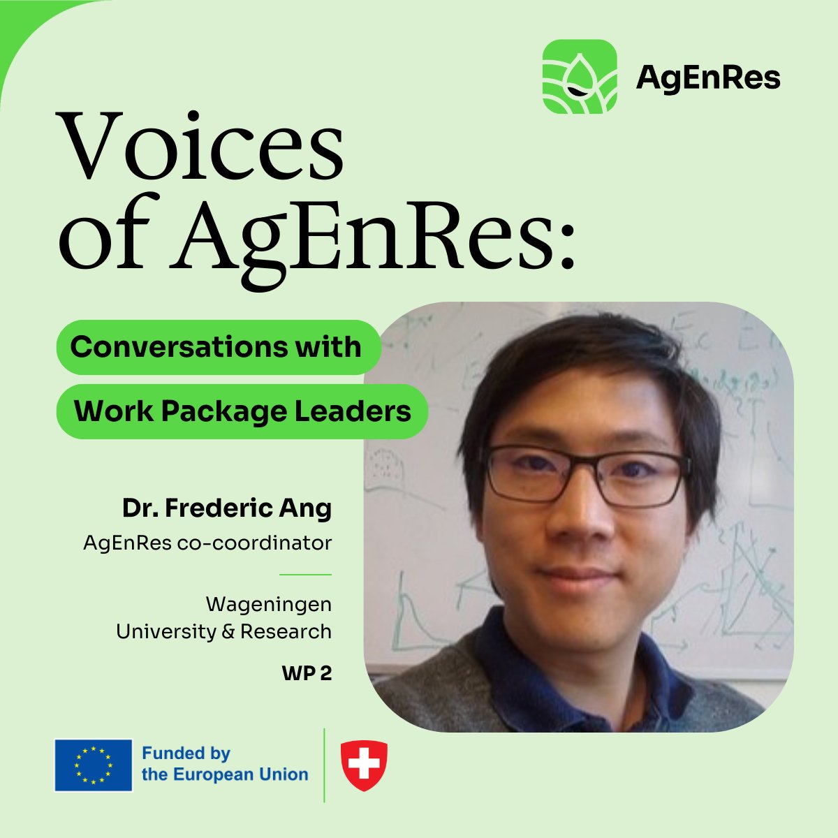 🌱 New on "#VoicesOfAgEnRes"! 🌍 

We feature Frederic Ang from Wageningen University on tackling rising energy costs for farmers. 

“AgEnRes aims to help farmers address these challenges and achieve energy independence.” 

👉 Read more: bit.ly/3RMiVir

#AgEnRes #EUAgri