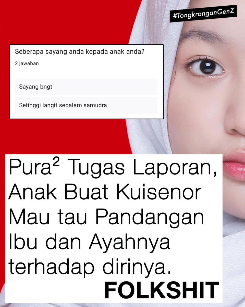 IdrilSyah's tweet photo. Beralasan tugas laporan, anak buat kuesioner kepada kedua orang tuanya ingin tau pandangan terhadap diri nya. 

Boleh di coba ni, kasih sayang kedua orang tua ke kita.. 

A thread https://t.co/zGRhMWx2j8
